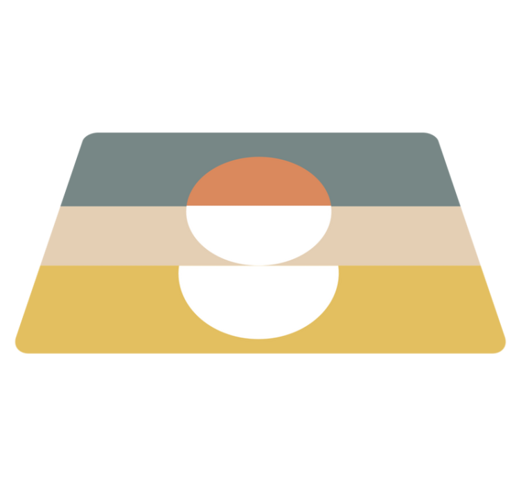 乙烯基地毯几何三条纹圆形旗帜抽象艺术 - TenStickers