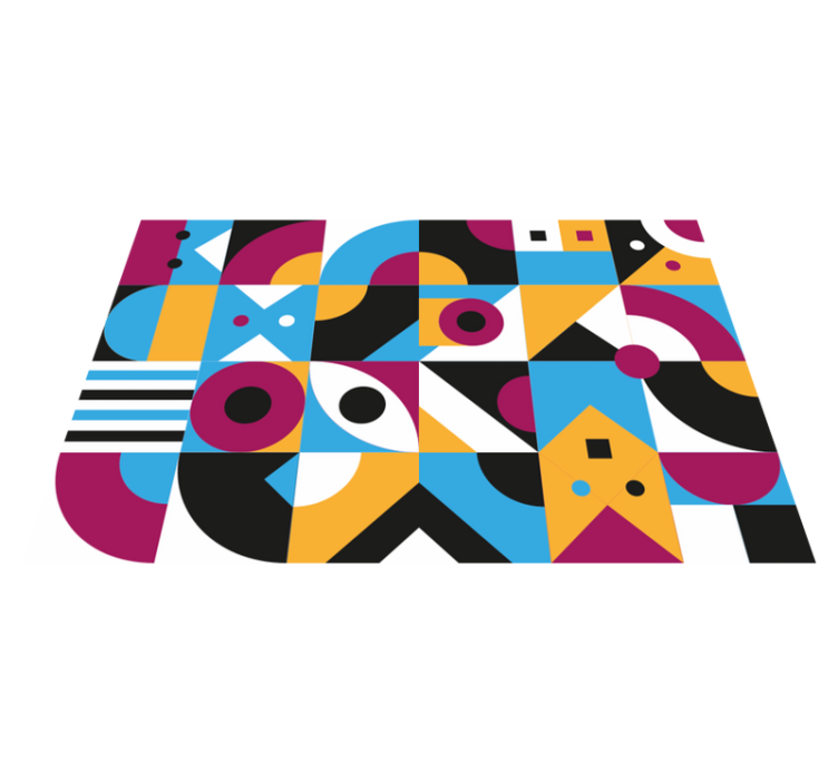 乙烯基地毯几何彩色几何图形 - TenStickers