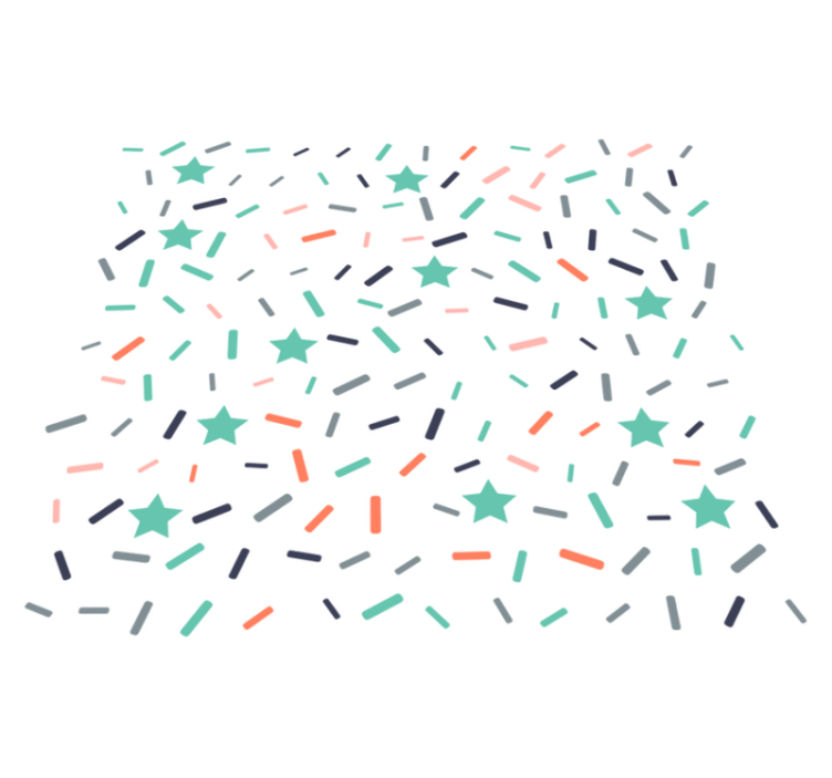 乙烯基地毯几何星星与洒落的彩屑 - TenStickers