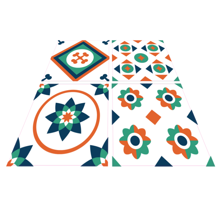 乙烯基地毯几何图案瓷砖 - TenStickers