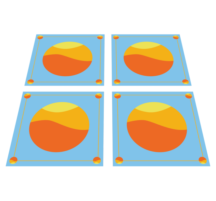 乙烯基地毯几何色彩缤纷的几何圆圈 - TenStickers