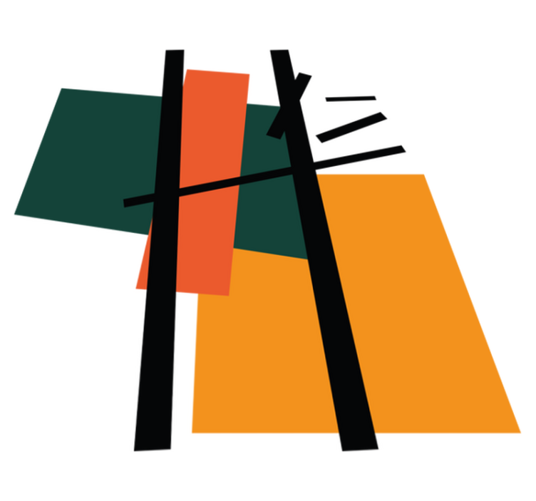 乙烯基地毯几何抽象色彩区域 - TenStickers