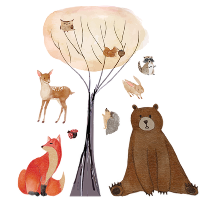 乙烯基地毯 儿童 森林动物与树木 - TenStickers