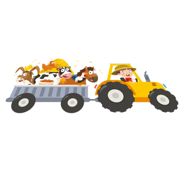 乙烯基地毯 儿童 小农夫与动物 - TenStickers