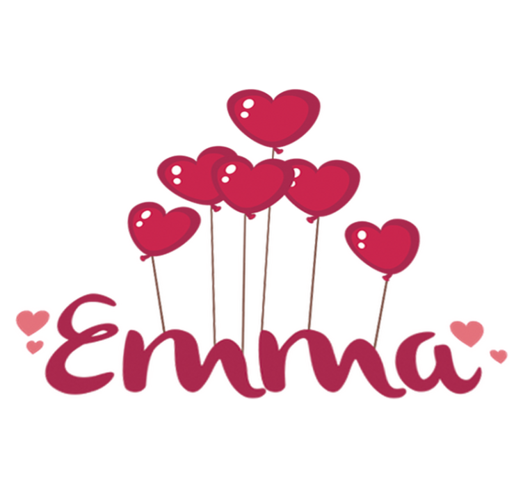 乙烯基地毯 儿童 心形气球带名字 - TenStickers