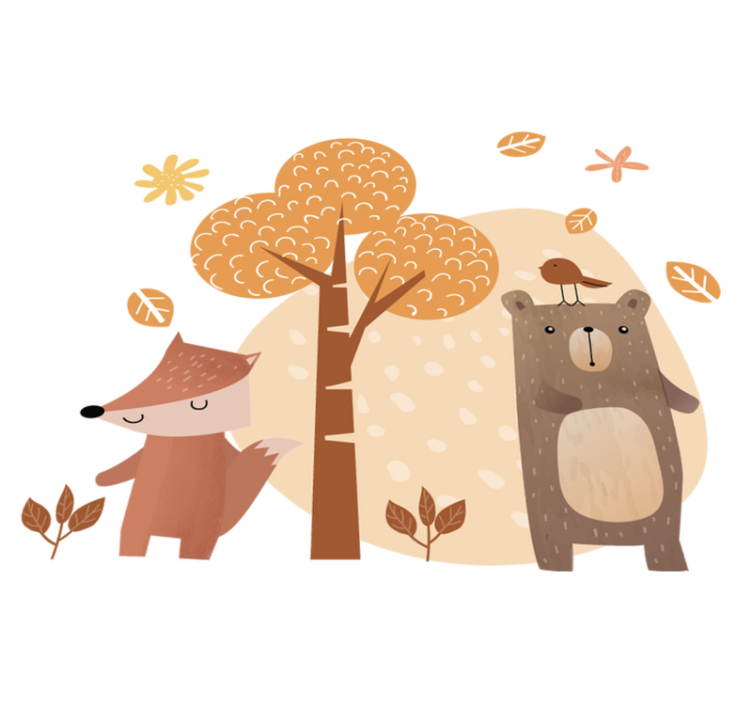 乙烯基地毯 儿童 动物与树木 - TenStickers