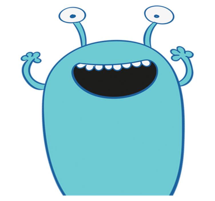 乙烯基地毯 儿童 蓝色怪兽衣柜贴纸 - TenStickers