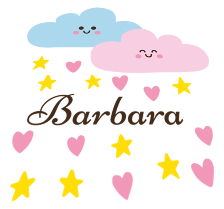 乙烯基地毯 儿童 蓝粉色云朵带名字 - TenStickers