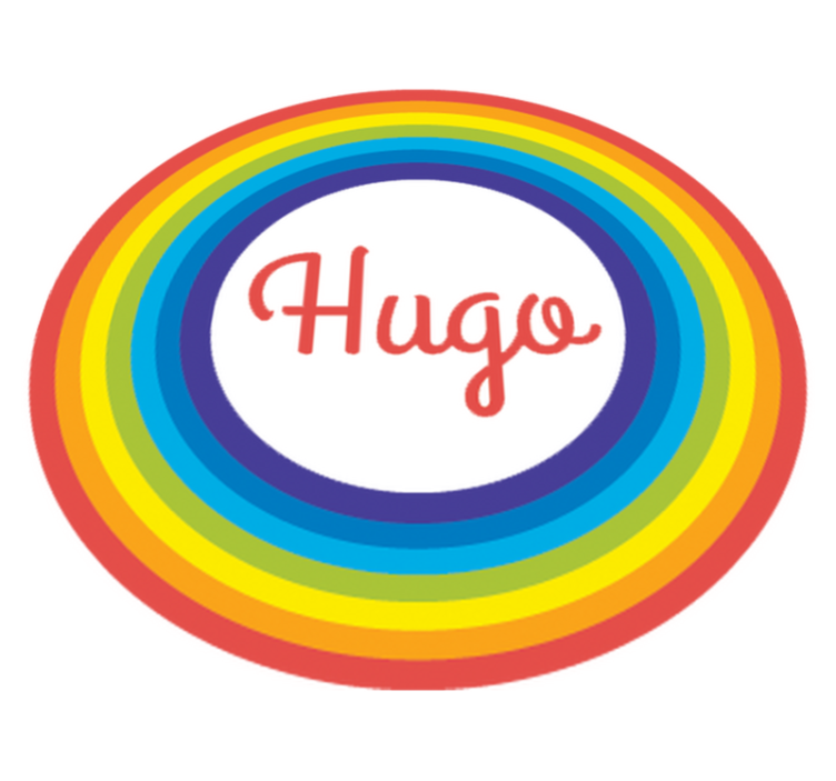 乙烯基地毯 儿童 彩虹圆圈带名字 - TenStickers