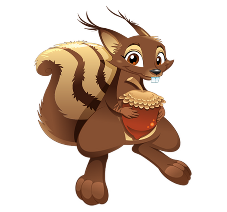 乙烯基地毯 儿童 松鼠与橡果 - TenStickers