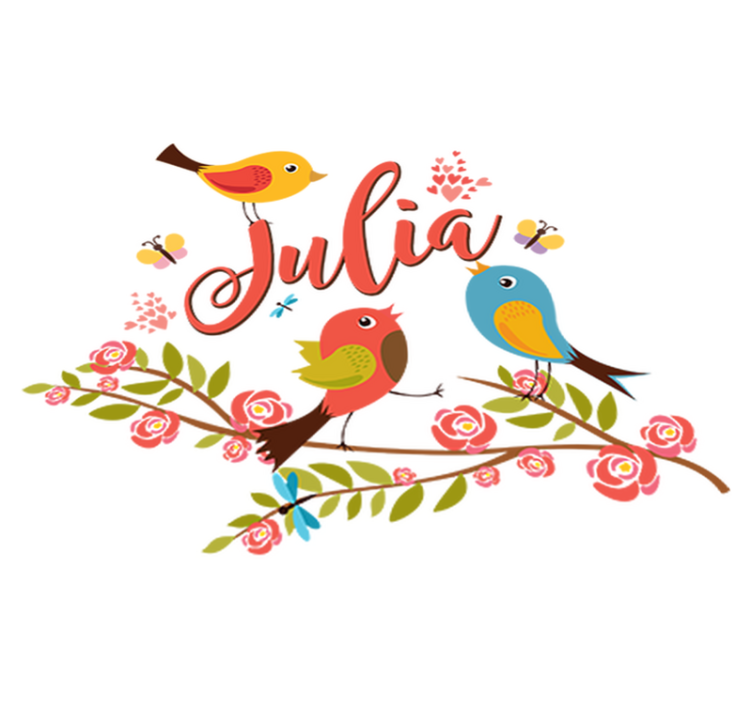 乙烯基地毯 儿童 春天的鸟儿与名字 - TenStickers