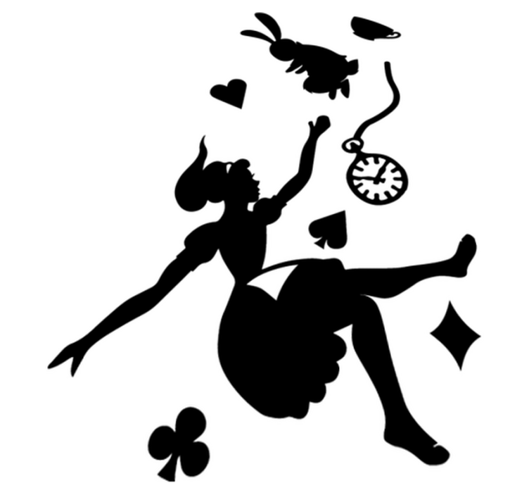 乙烯基地毯 儿童 爱丽丝与白兔 - TenStickers