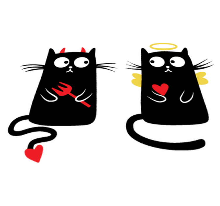 乙烯基地毯 儿童 好猫与坏猫 - TenStickers