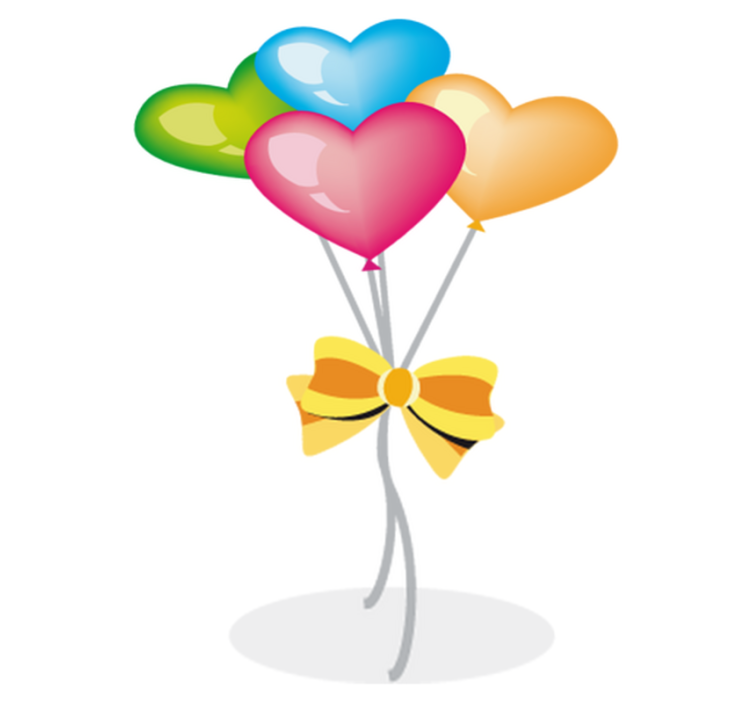 乙烯基地毯 儿童 心形气球 - TenStickers