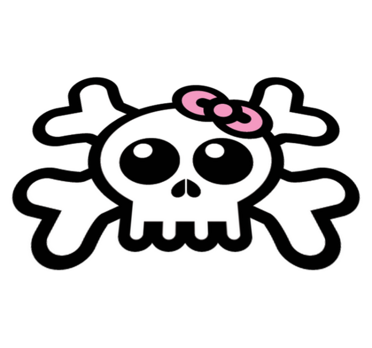 乙烯基地毯 儿童 骷髅与丝带 - TenStickers