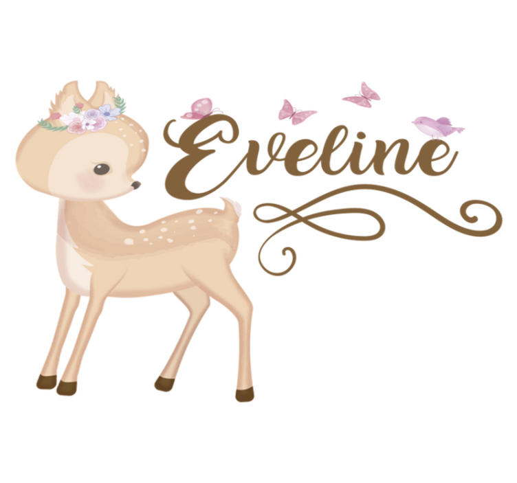 乙烯基地毯 儿童 个性化鹿贴纸 - TenStickers