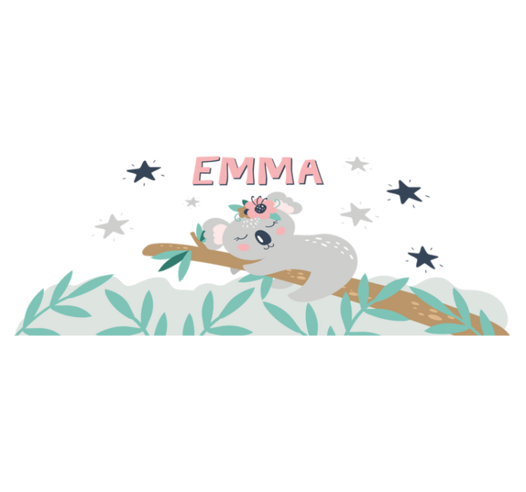 乙烯基地毯 儿童 可爱的考拉女孩姓名款 - TenStickers