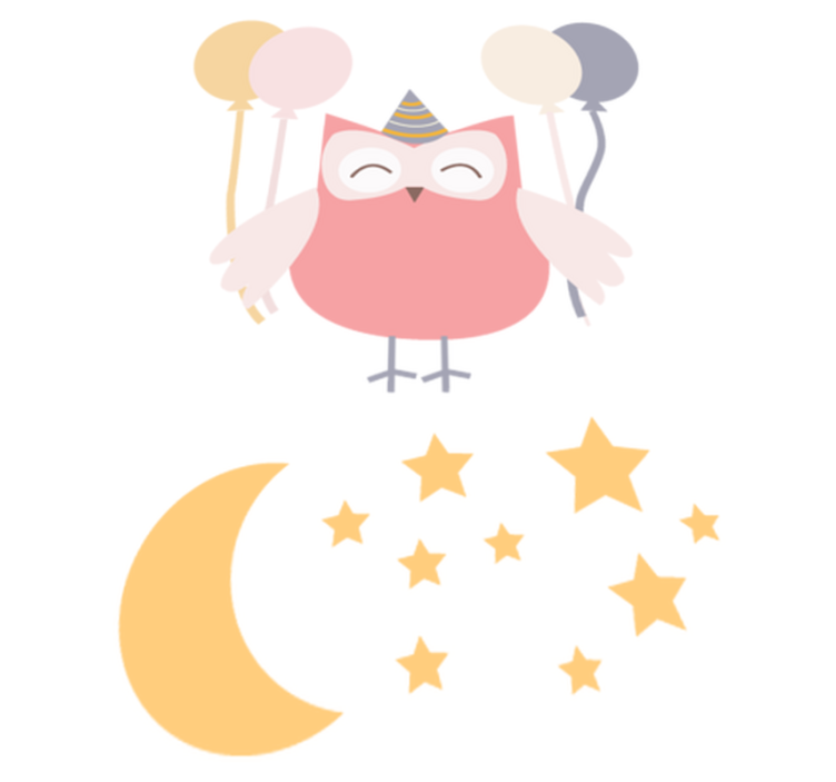 乙烯基地毯 儿童 派对猫头鹰 - TenStickers