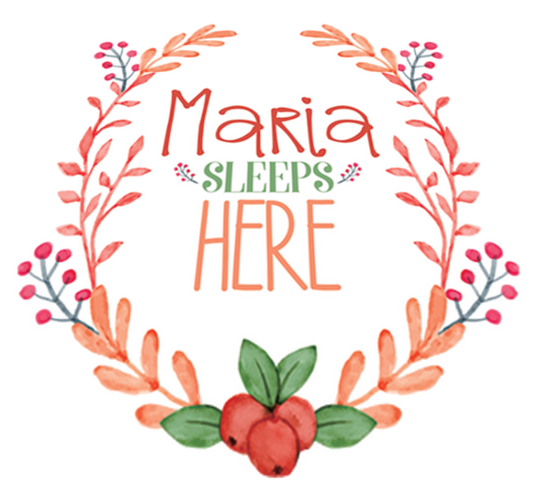 乙烯基地毯 儿童 在这里睡觉与名字 - TenStickers