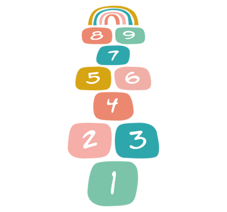 乙烯基地毯 儿童 跳房子彩虹款 - TenStickers