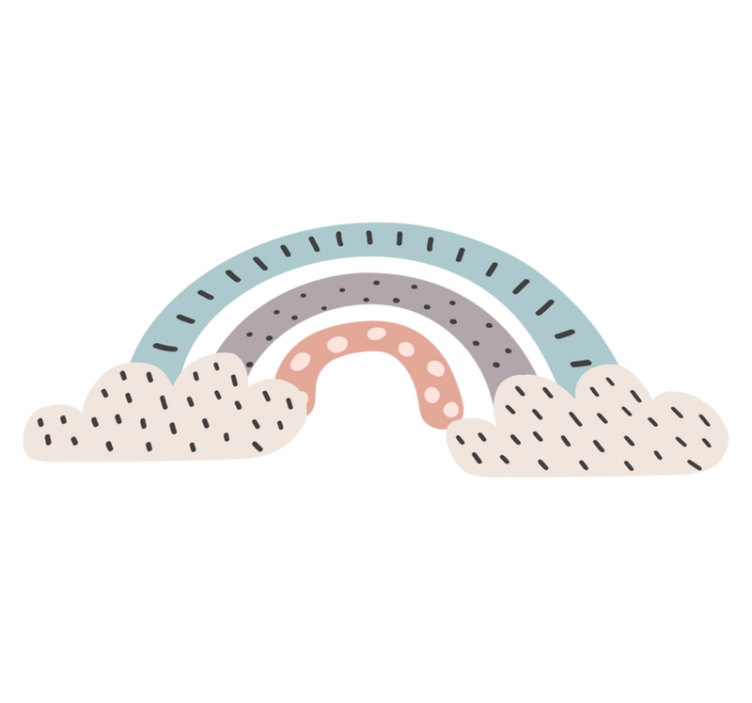 乙烯基地毯 儿童 三色北欧彩虹 - TenStickers