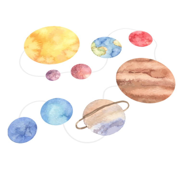 乙烯基地毯 儿童 太阳系地图 - TenStickers