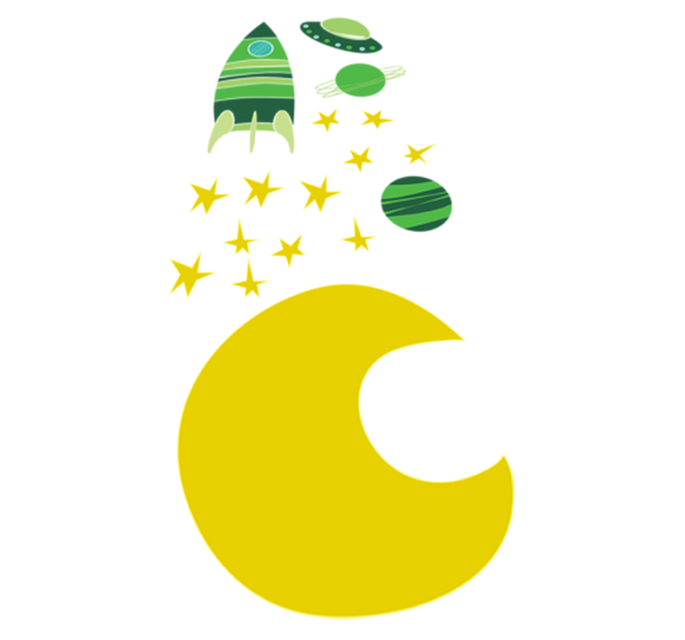 乙烯基地毯 儿童 太空主题绿色贴纸 - TenStickers