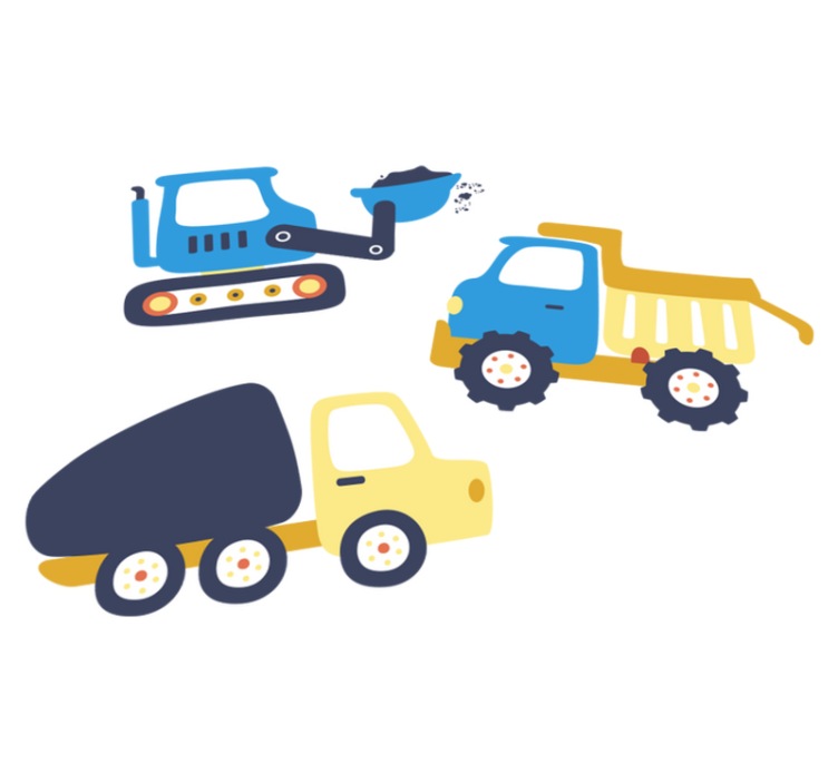 乙烯基地毯 儿童 挖掘机图案儿童 - TenStickers