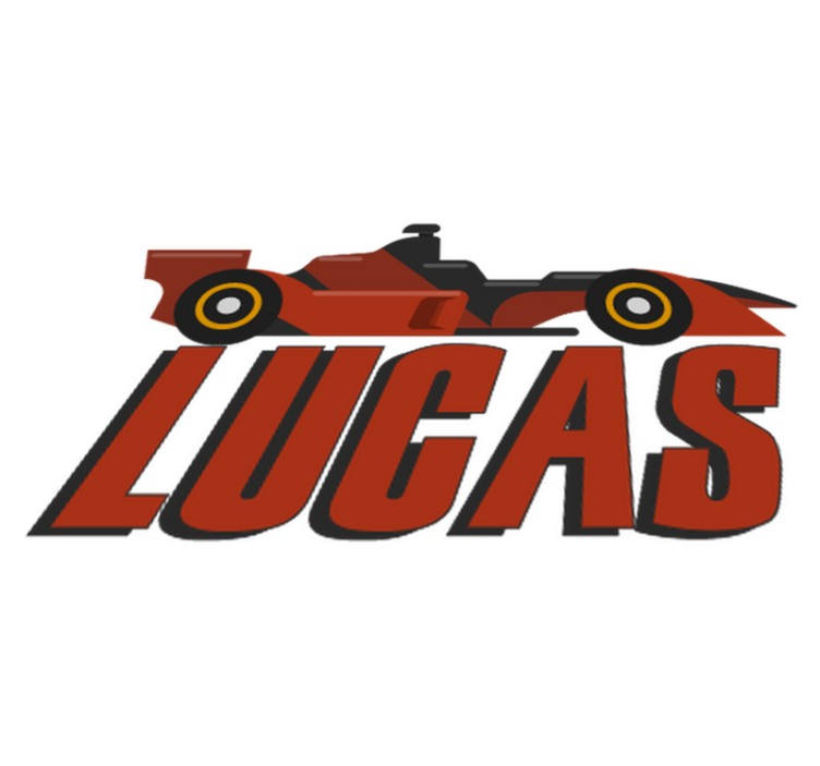 乙烯基地毯 儿童 红色f1赛车带名字 - TenStickers