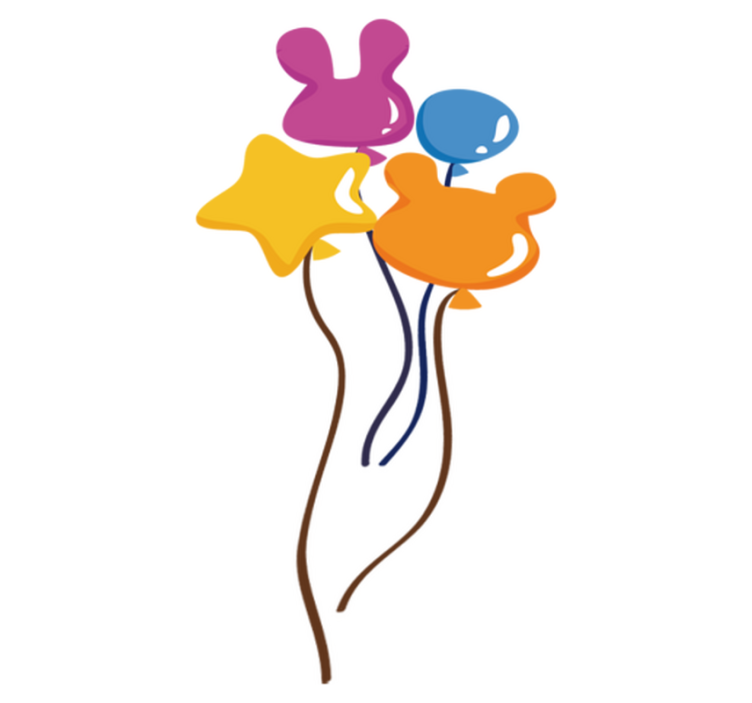 乙烯基地毯 儿童 动物造型气球 - TenStickers