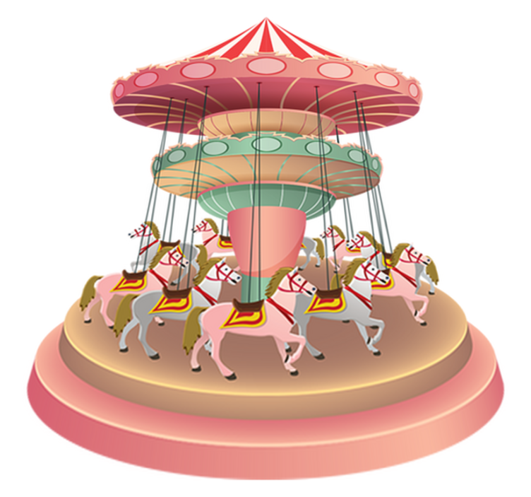 乙烯基地毯 儿童 公平旋转木马 - TenStickers
