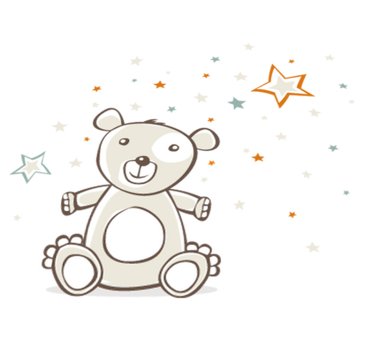 乙烯基地毯 儿童 星星小熊图案 - TenStickers