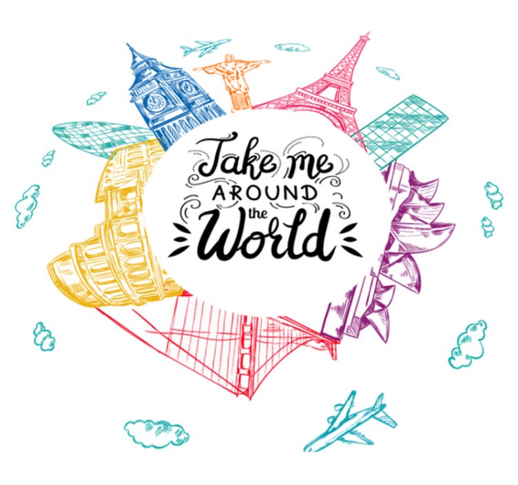 卧室乙烯基地毯 全球瑰宝 - TenStickers