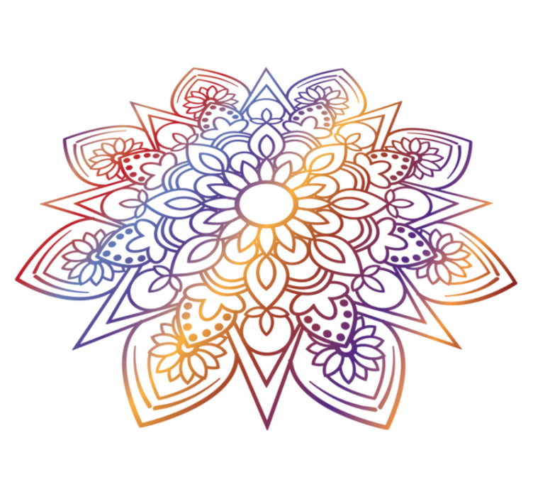 卧室乙烯基地毯生动火焰曼荼罗 - TenStickers