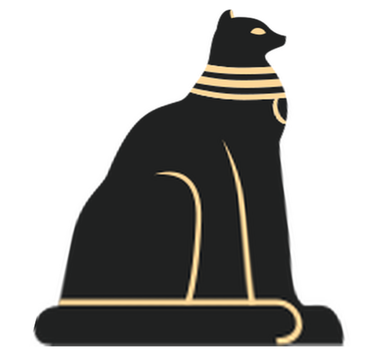 卧室乙烯基地毯埃及猫 - TenStickers