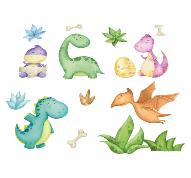 卧室乙烯基地毯北欧恐龙图案 - TenStickers