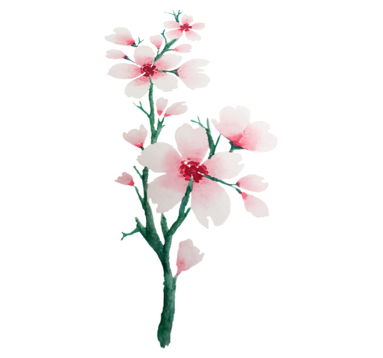 卧室乙烯基地毯可爱白花设计 - TenStickers