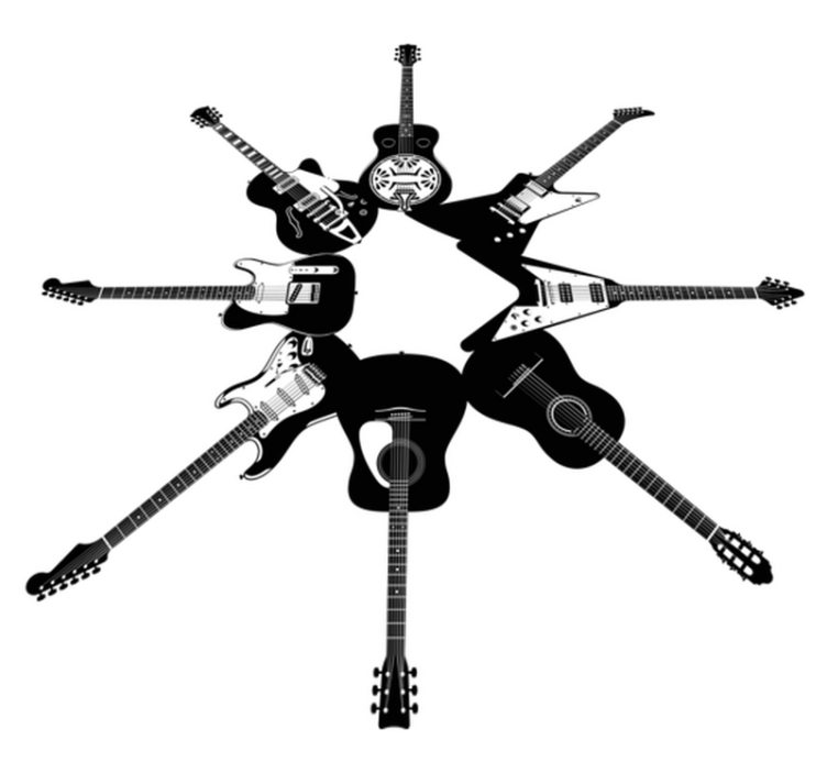 卧室乙烯基地毯环绕吉他 - TenStickers