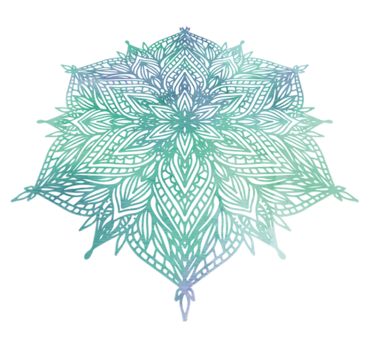 卧室乙烯基地毯青色曼陀罗 - TenStickers