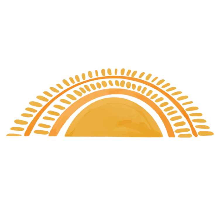 卧室乙烯基地毯，绘制的黄色太阳 - TenStickers