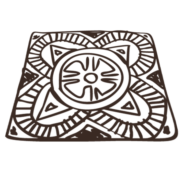 卧室乙烯基地毯民族花卉瓷砖设计 - TenStickers