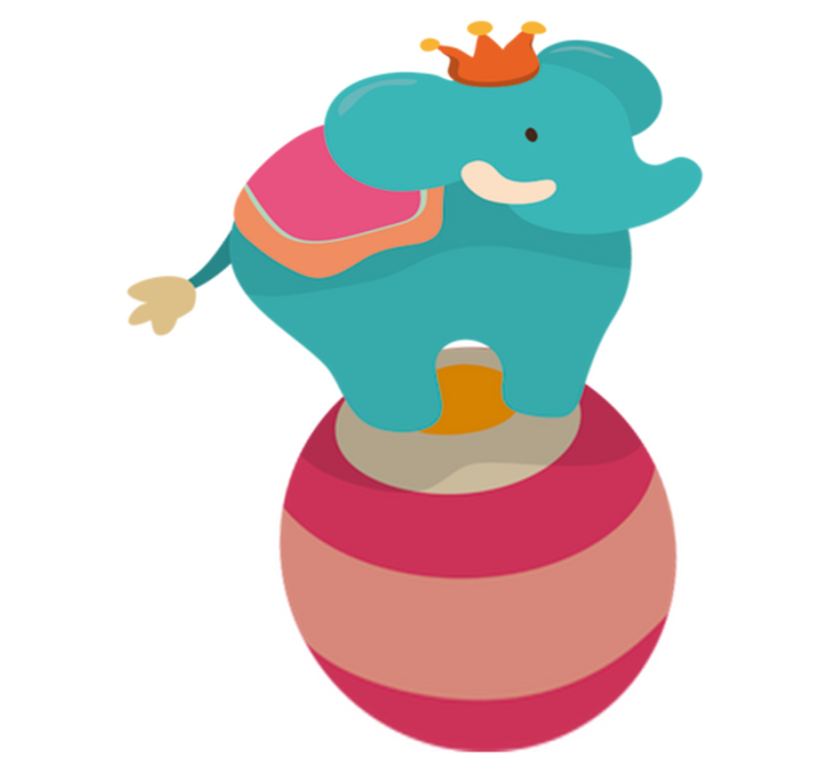 乙烯基地毯 儿童 平衡大象 - TenStickers