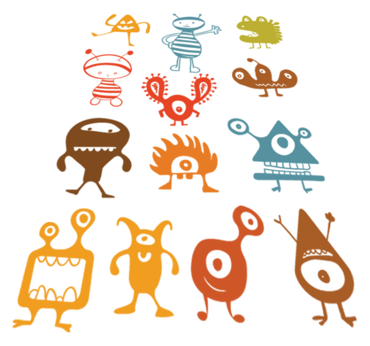 乙烯基地毯 儿童 彩色外星人 - TenStickers