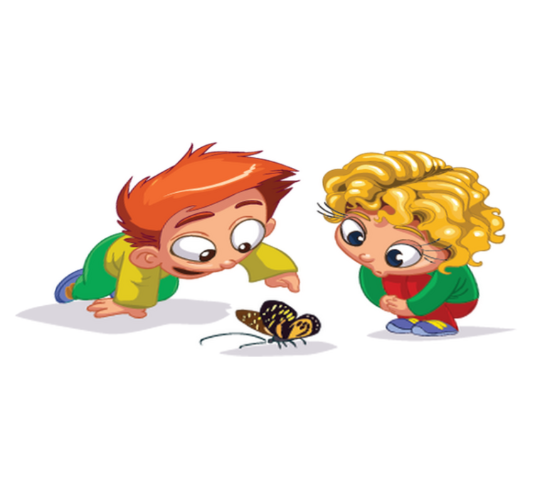 乙烯基地毯 儿童 好奇小男孩图案 - TenStickers