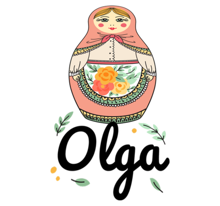 乙烯基地毯 儿童 马特里奥什卡定制名字 - TenStickers