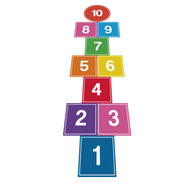 乙烯基地毯游戏彩色跳房子 - TenStickers