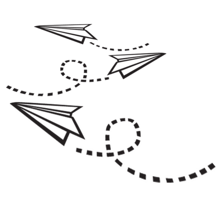 乙烯基地毯游戏纸飞机装饰贴 - TenStickers