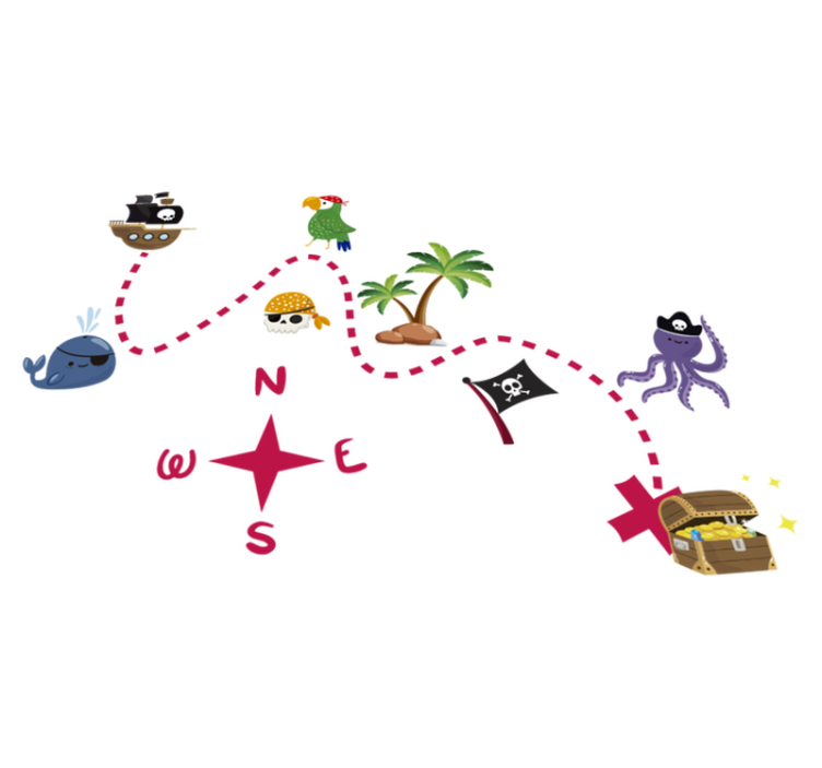 乙烯基地毯游戏寻宝地图 - TenStickers