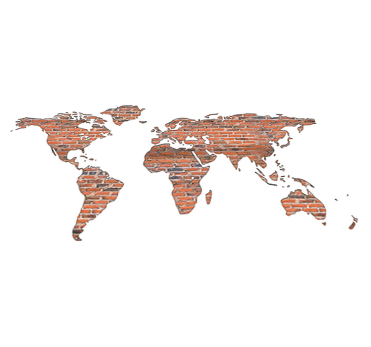 乙烯基地毯世界地图砖墙贴 - TenStickers