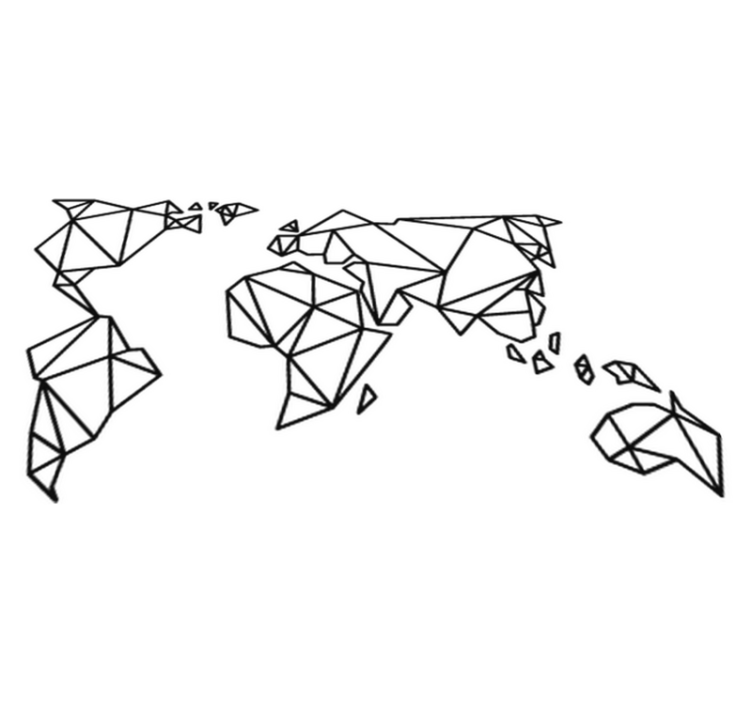 乙烯基地毯装饰性折纸世界地图 - TenStickers